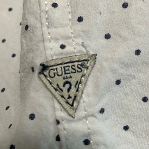 Guess Slim Fit  Black Polka Dot Shirt - Medium - Picture 8 of 11